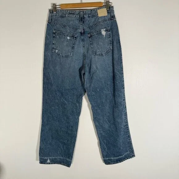 Adriano Goldschmied Knoxx High Rise Baggy Boyfriend Distressed 100% Cotton 28R - Picture 2 of 13